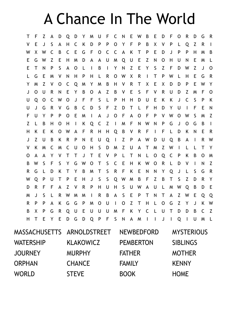 A Chance In The World  Word Search