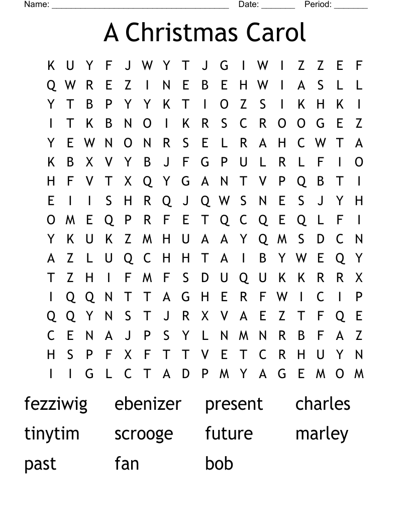 A Christmas Carol Word Search