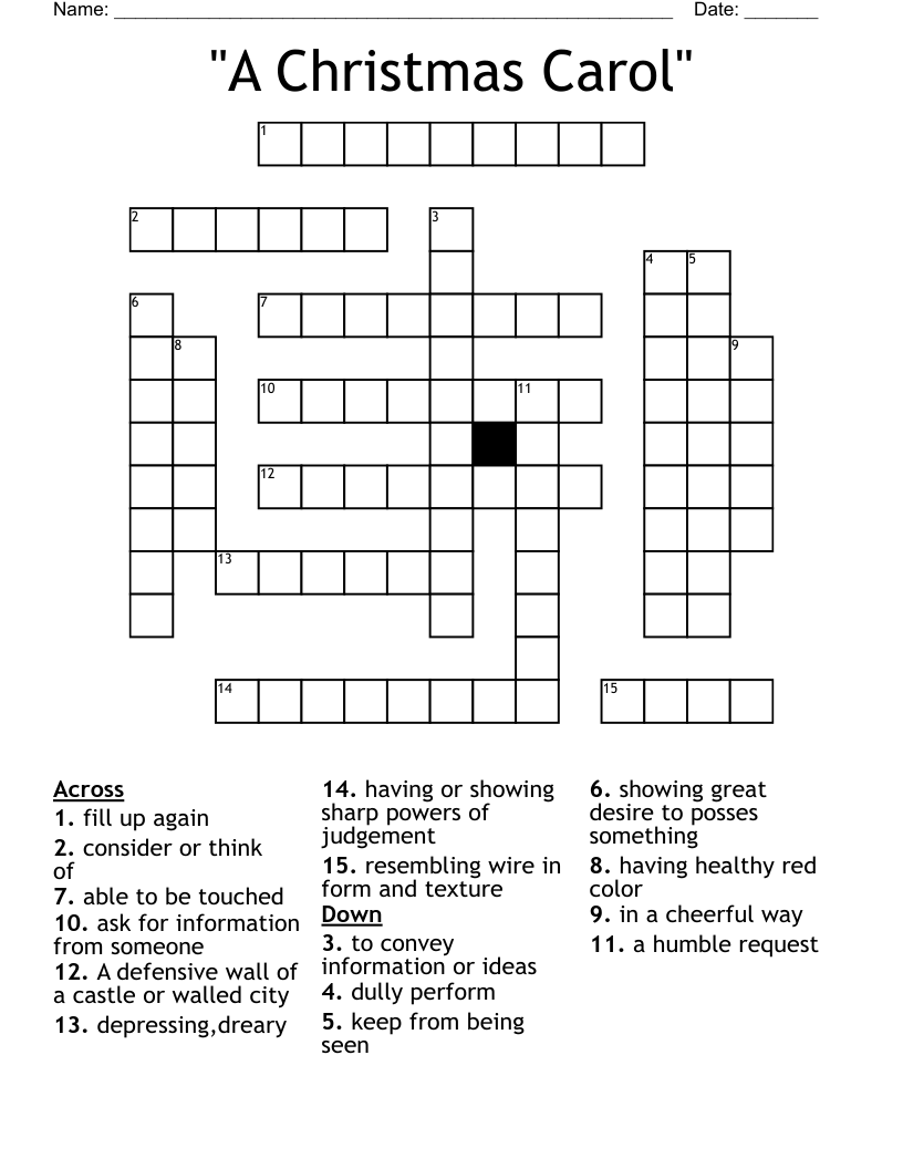 "A Christmas Carol" Crossword