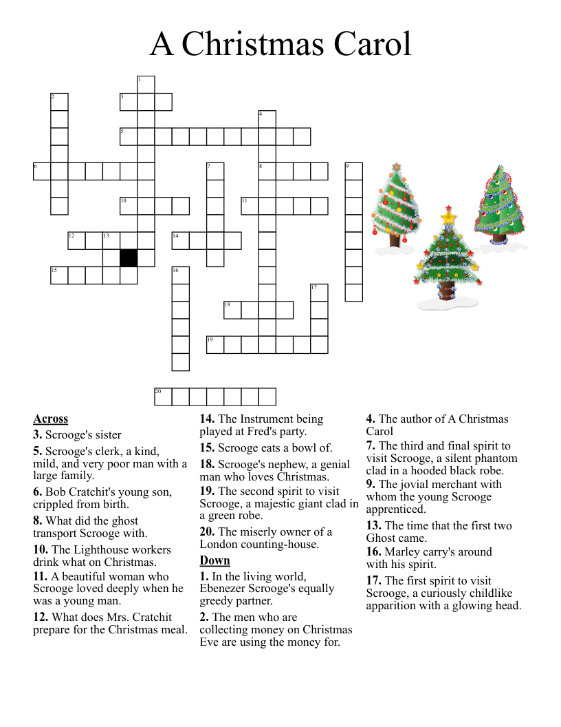 A Christmas Carol Crossword