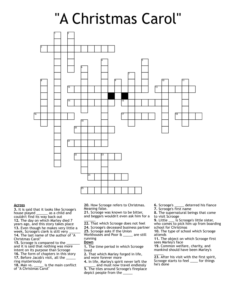 "A Christmas Carol" Crossword