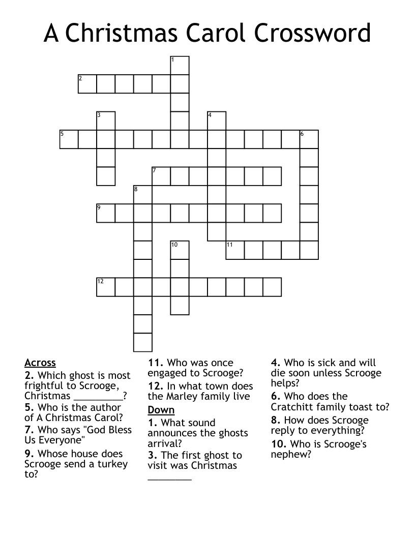 A Christmas Carol Crossword