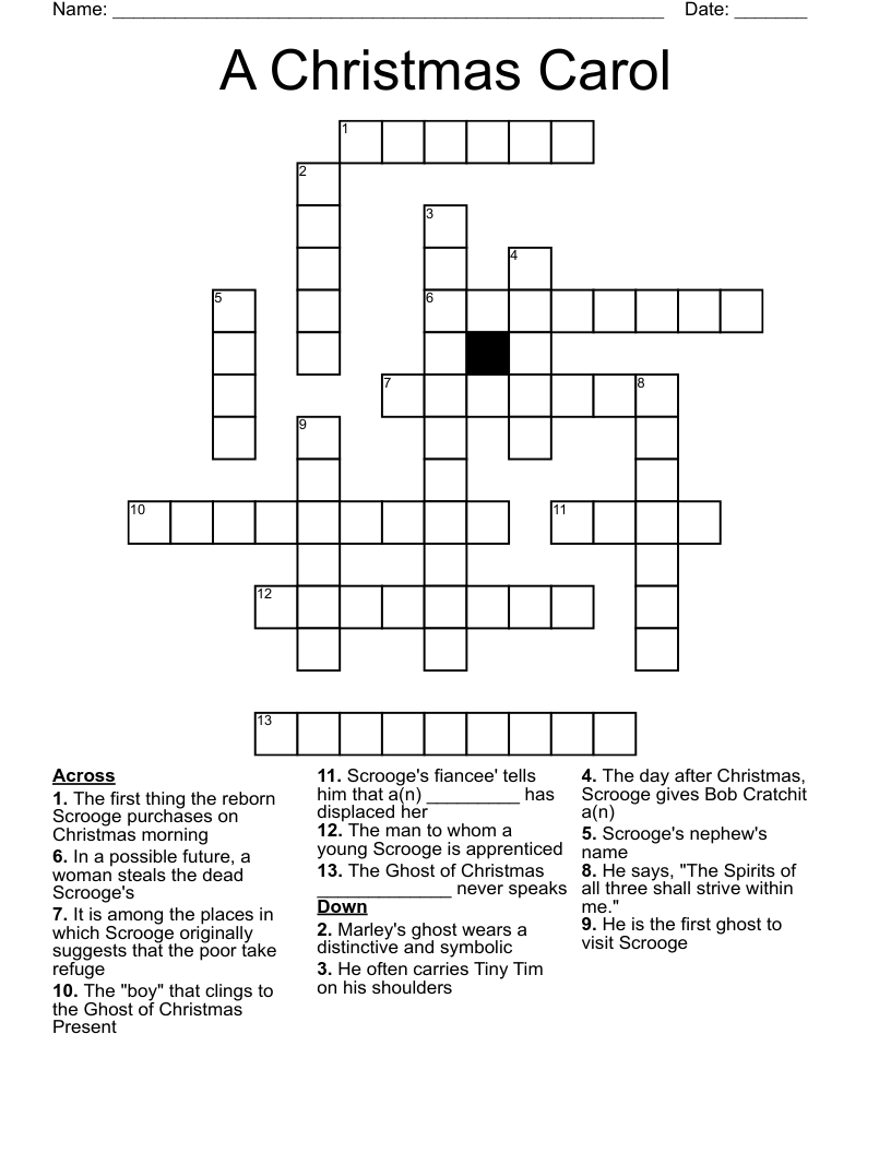 A Christmas Carol  Crossword