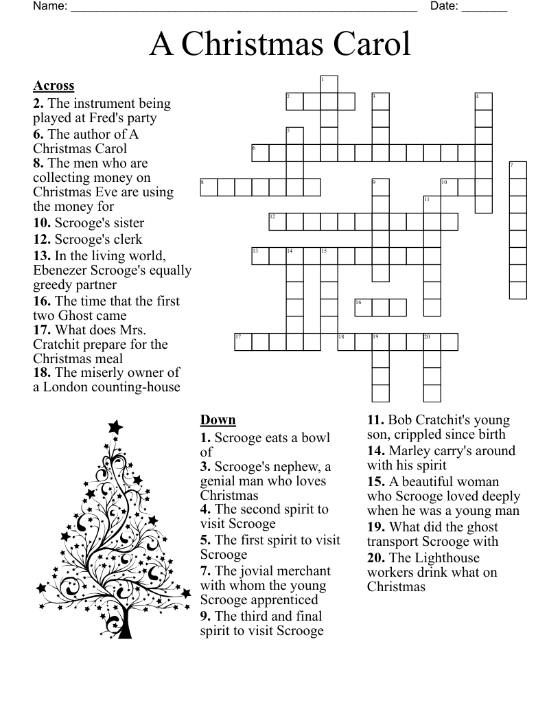 A Christmas Carol  Crossword