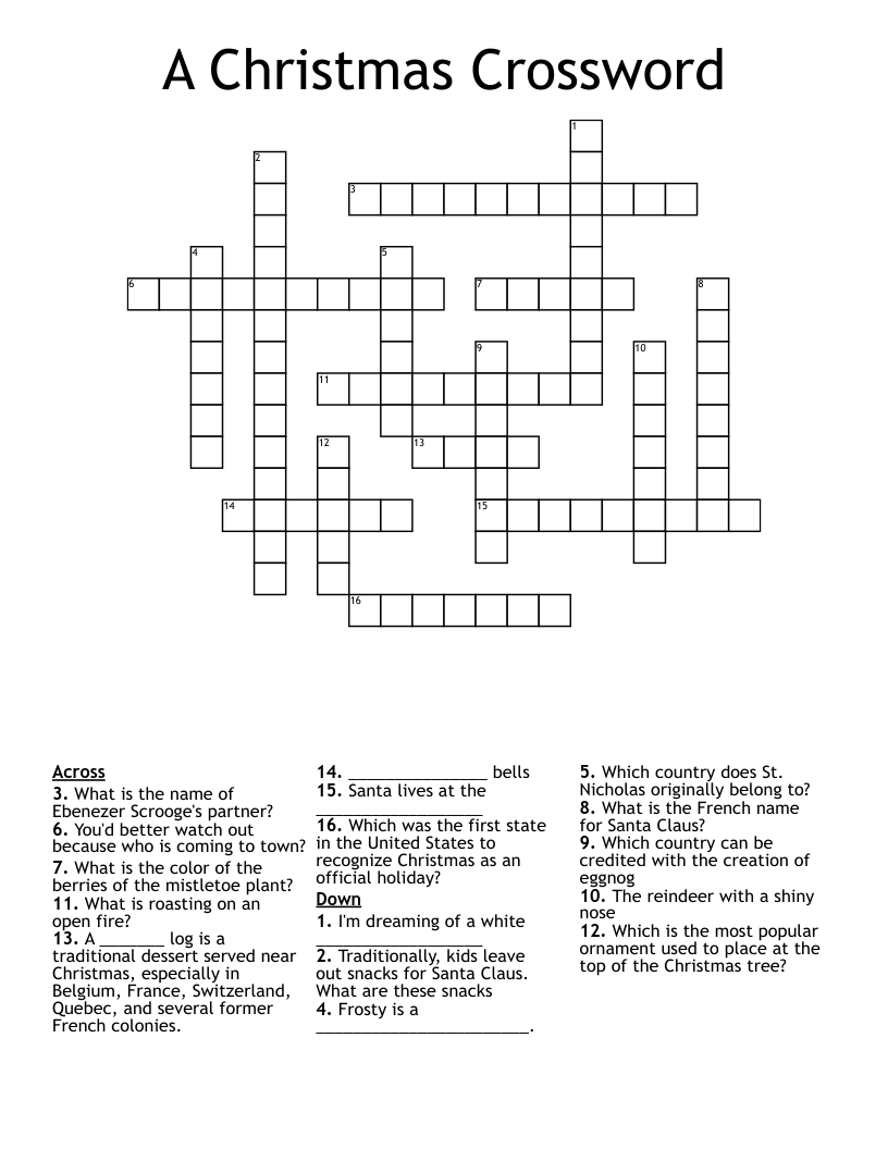 A Christmas Crossword