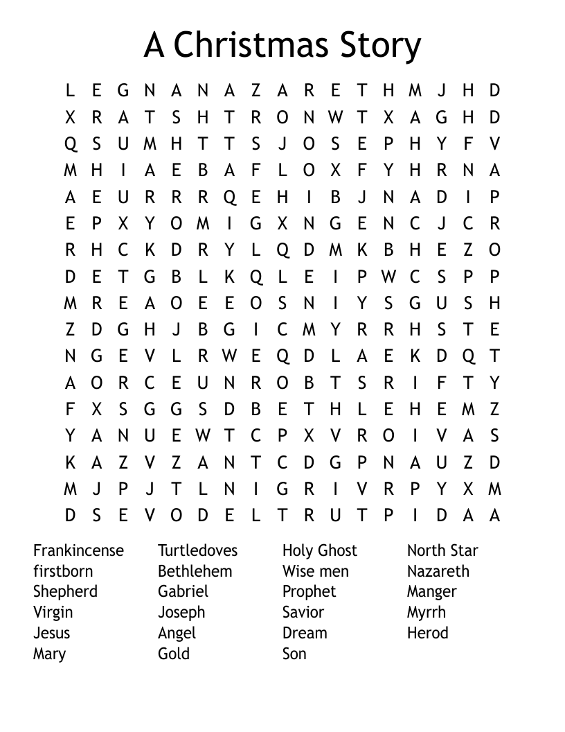 A Christmas Story Word Search