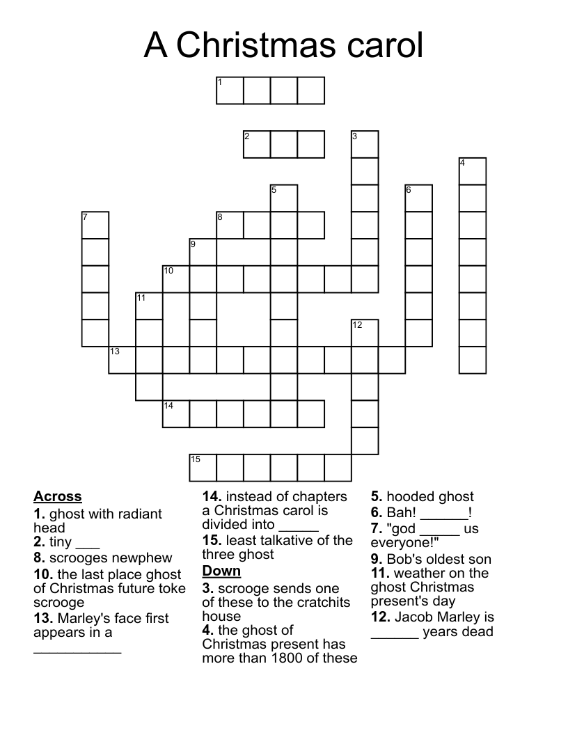 A Christmas carol Crossword