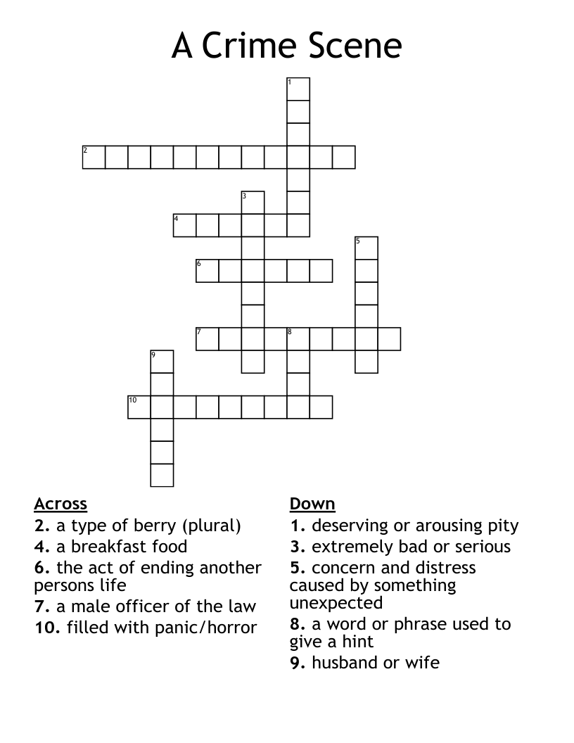 A Crime Scene Crossword