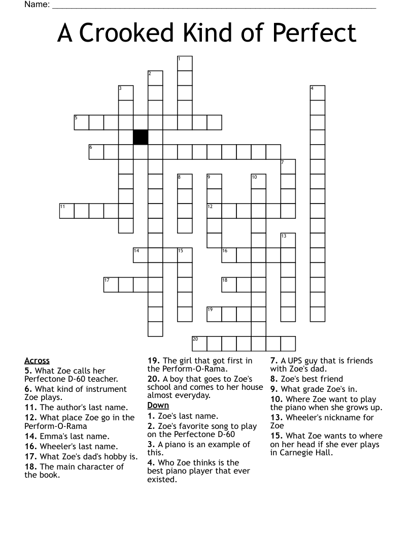 A Crooked Kind of Perfect Crossword