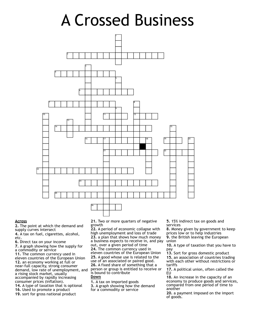 A Crossed Business Crossword