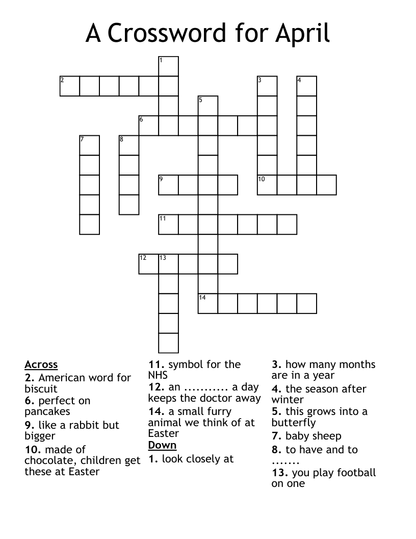 A Crossword for April