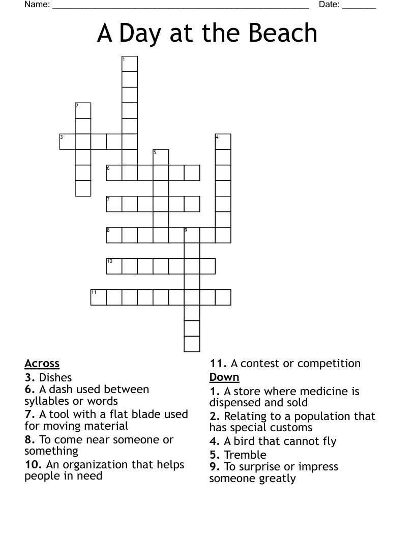 A Day at the Beach Crossword