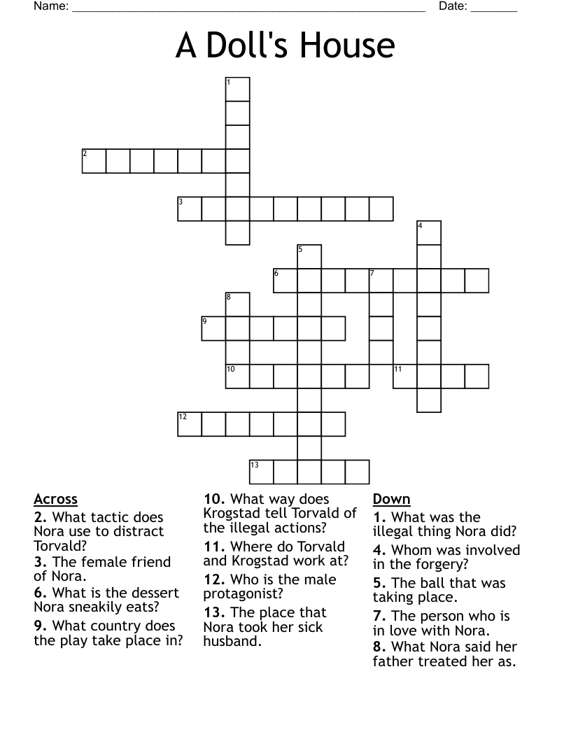 A Doll's House Crossword