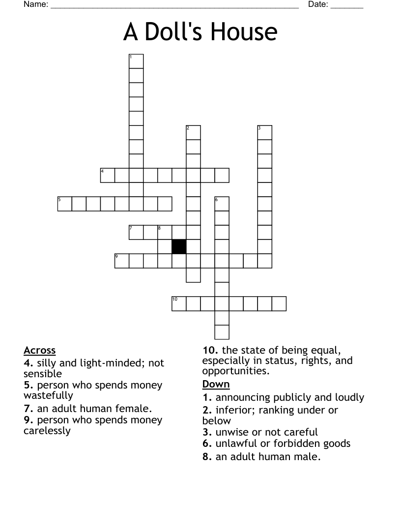 A Doll's House Crossword