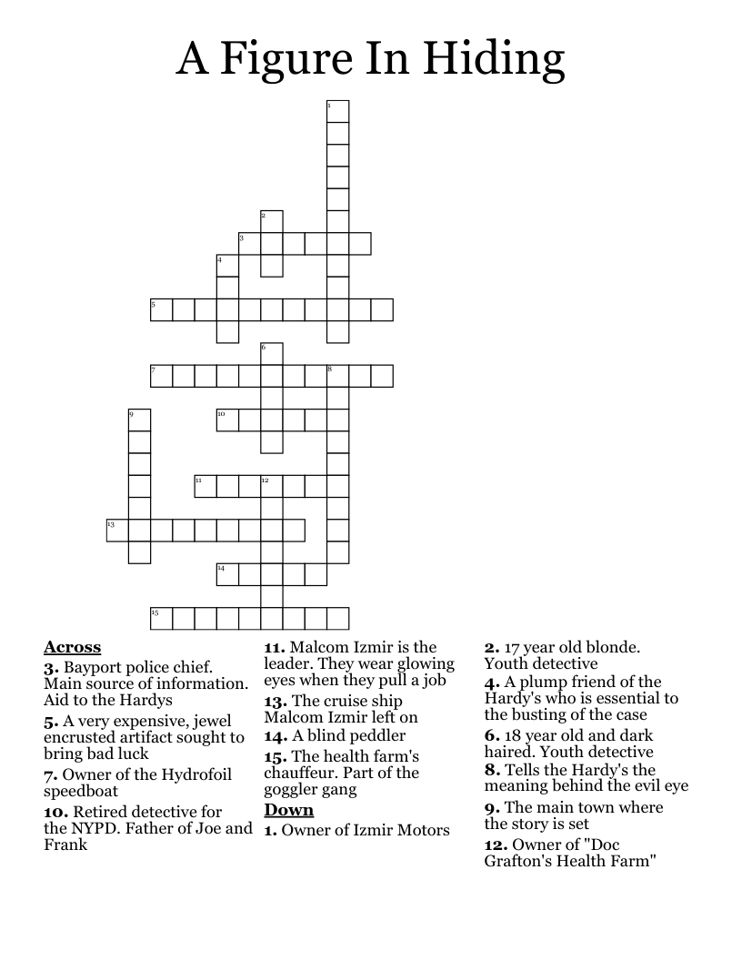 A Figure In Hiding Crossword