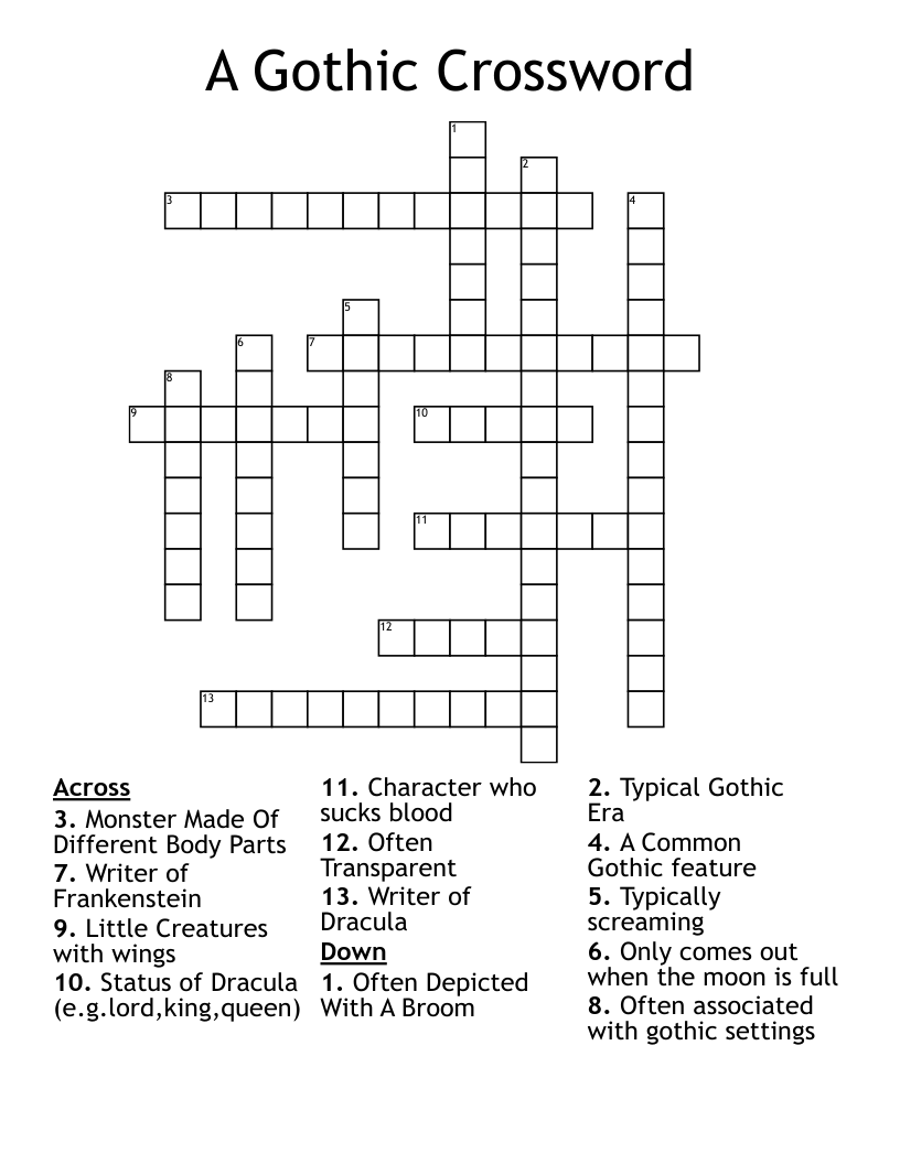 A Gothic Crossword