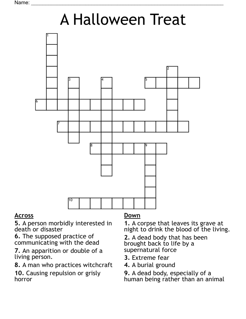 A Halloween Treat Crossword