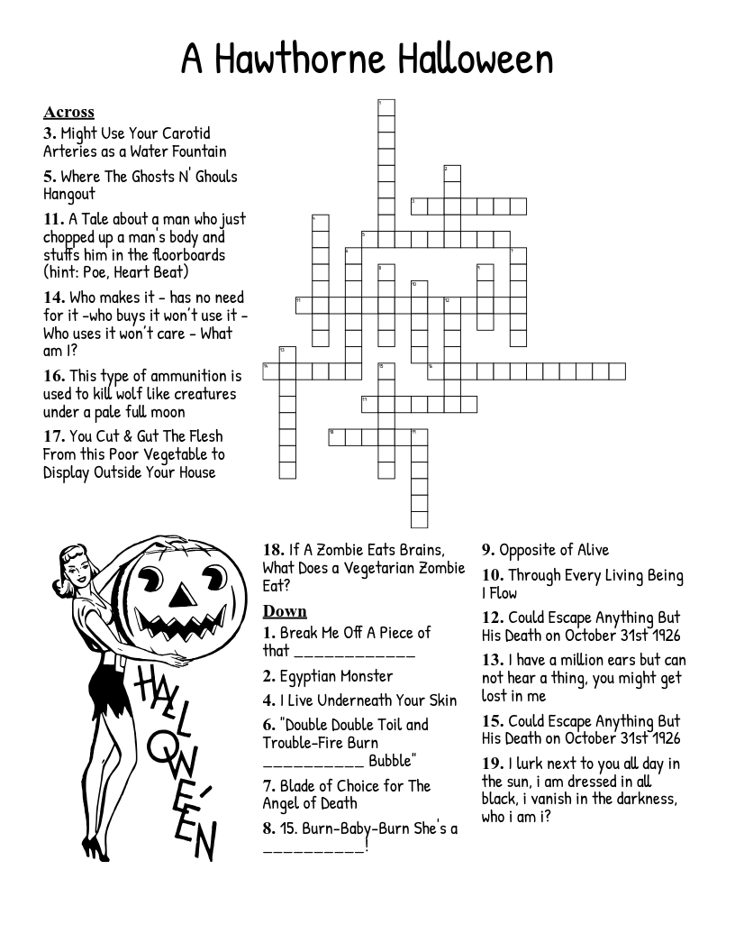 A Hawthorne Halloween Crossword