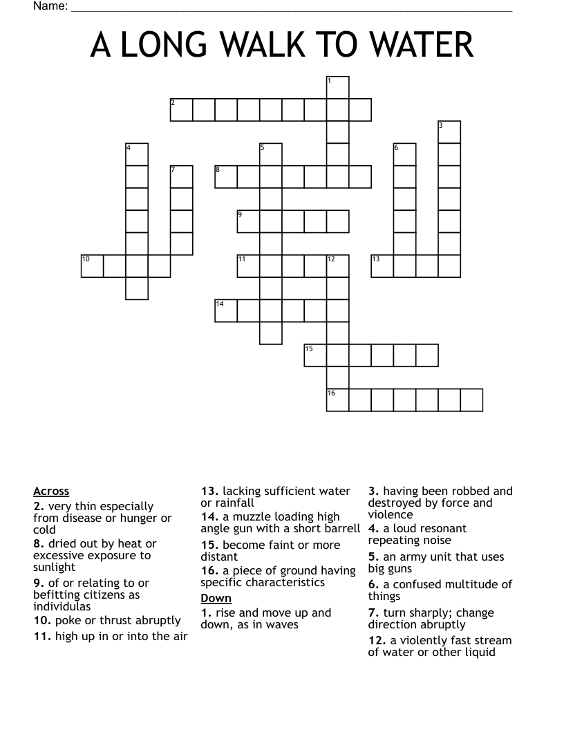 A LONG WALK TO WATER Crossword