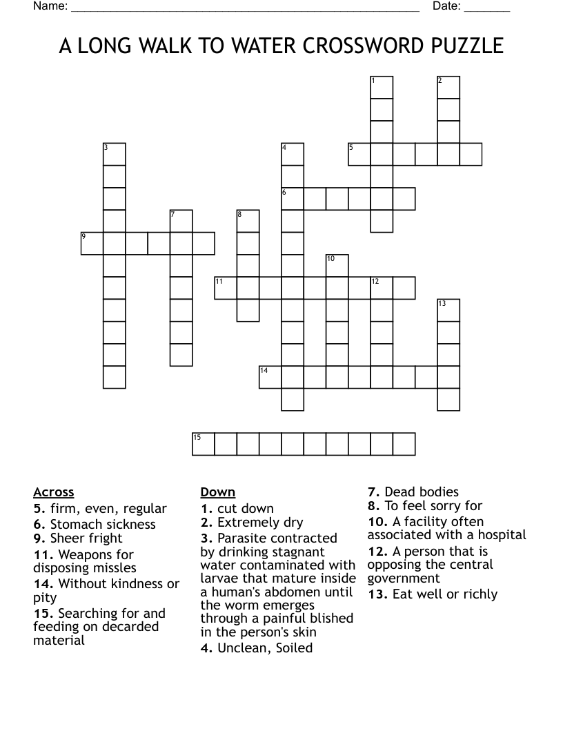 A LONG WALK TO WATER CROSSWORD PUZZLE