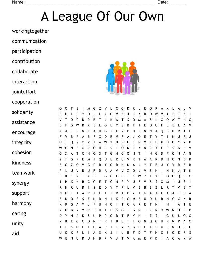 A League Of Our Own Word Search