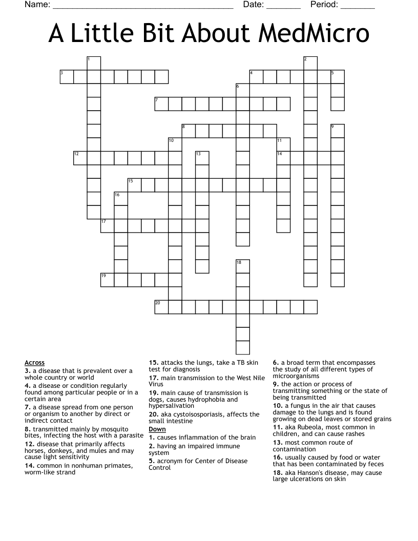 A Little Bit About MedMicro Crossword