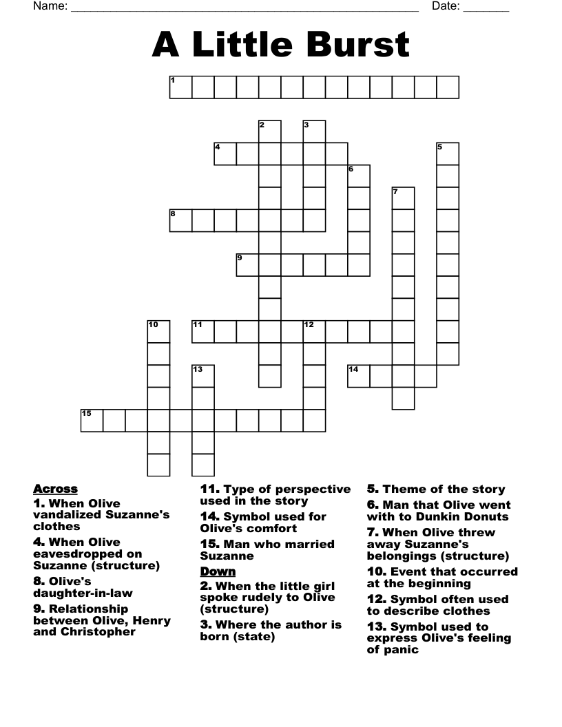 A Little Burst Crossword
