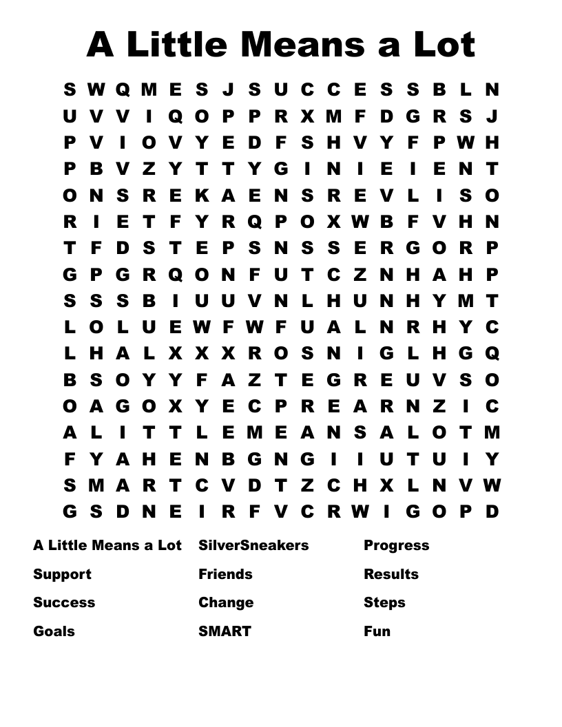 A Little Means a Lot Word Search