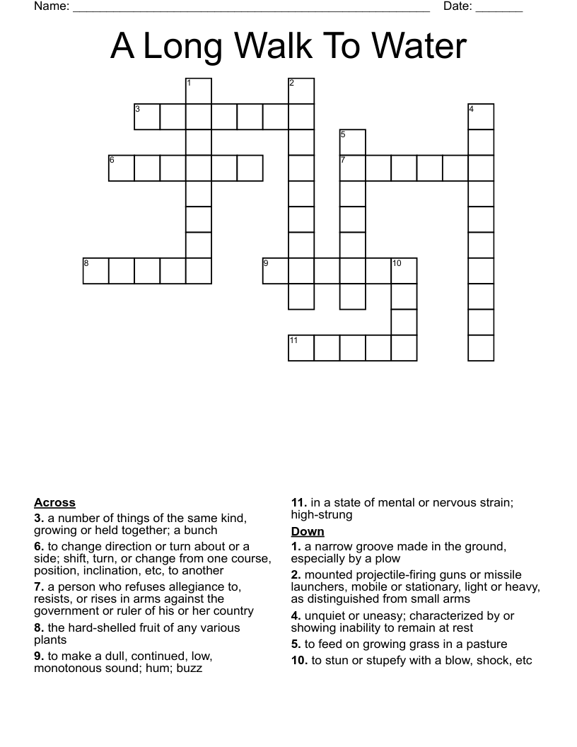 A Long Walk To Water Crossword
