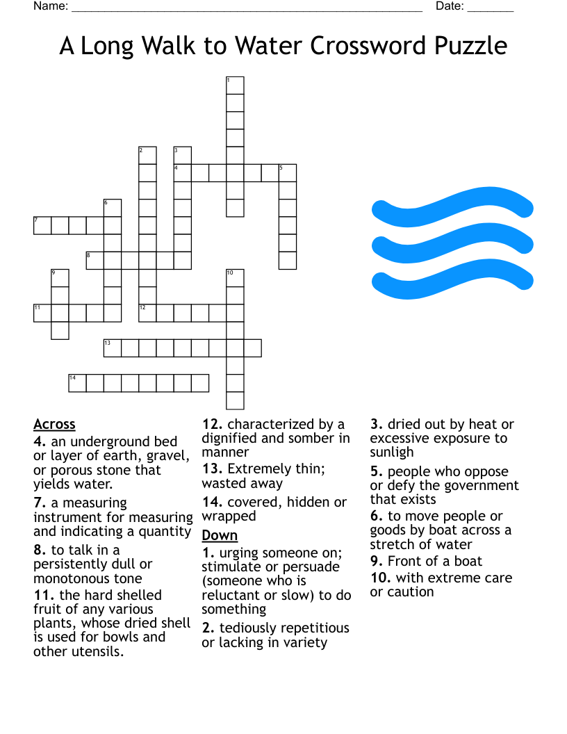 A Long Walk to Water Crossword Puzzle
