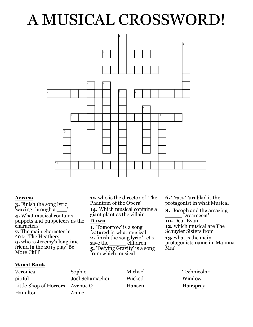 A MUSICAL CROSSWORD!