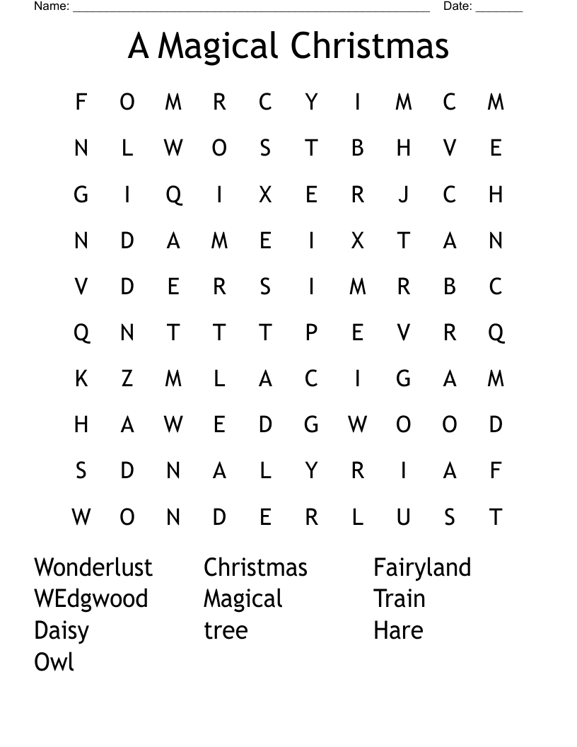 A Magical Christmas Word Search
