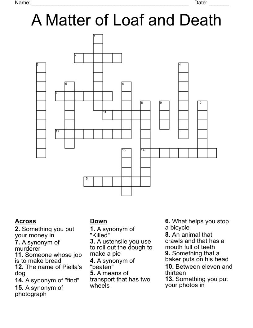 A Matter of Loaf and Death Crossword
