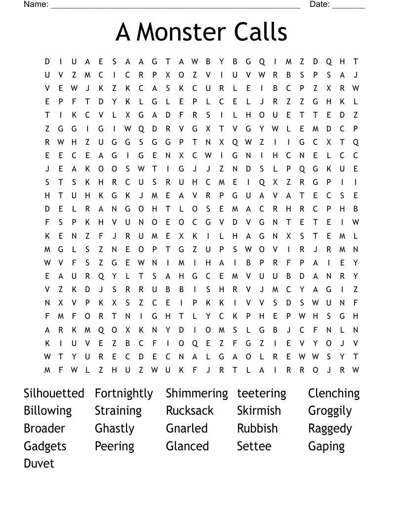 A Monster Calls Word Search