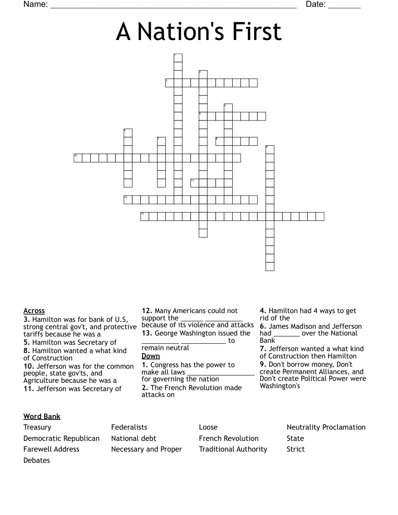 A Nation's First Crossword