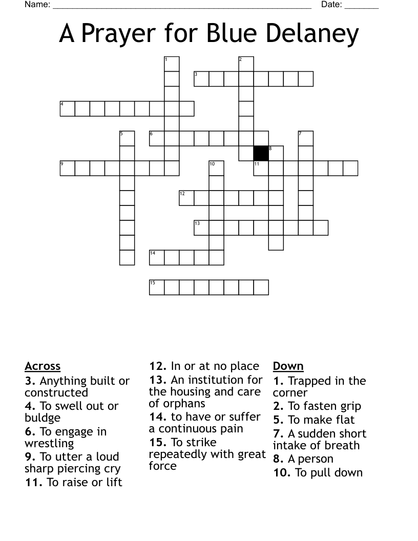 A Prayer for Blue Delaney Crossword