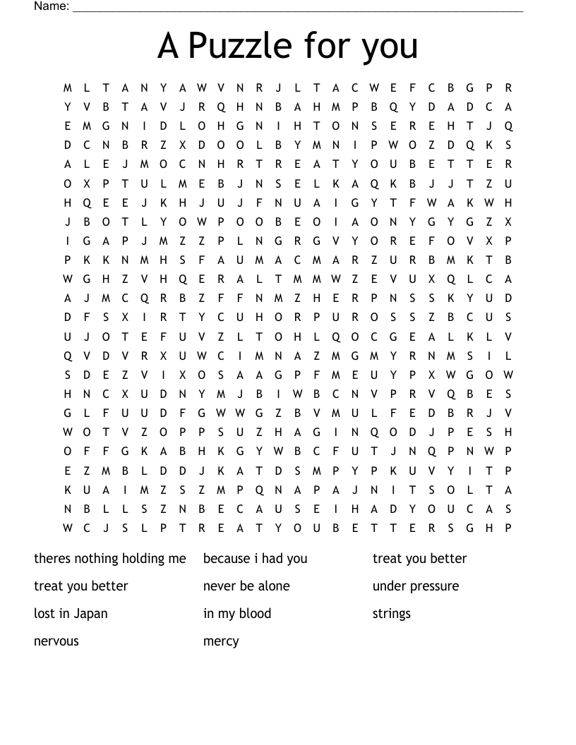 A Puzzle for you Word Search