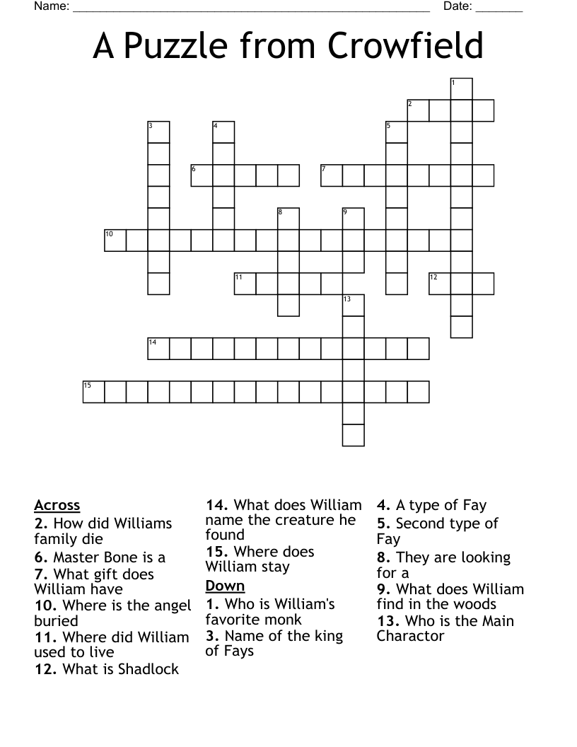 A Puzzle from Crowfield Crossword