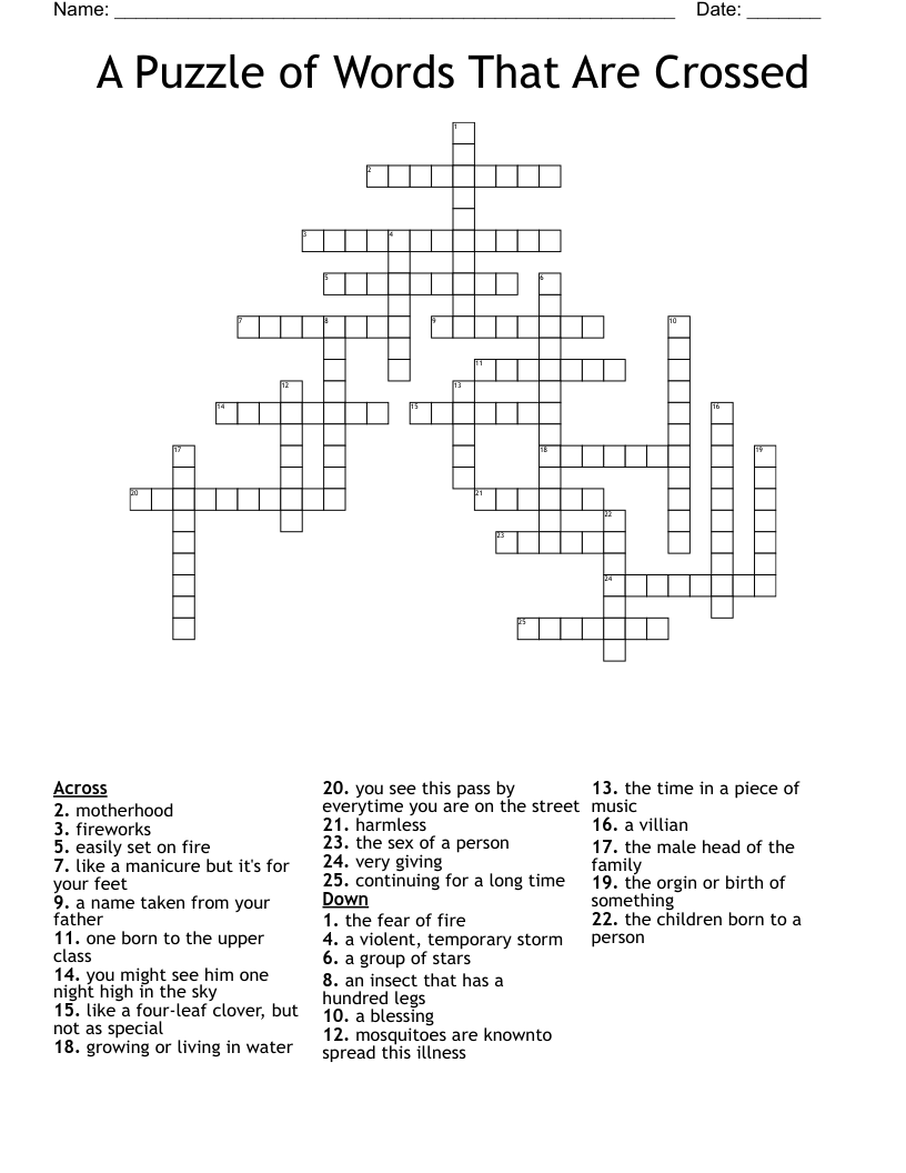A Puzzle of Words That Are Crossed Crossword