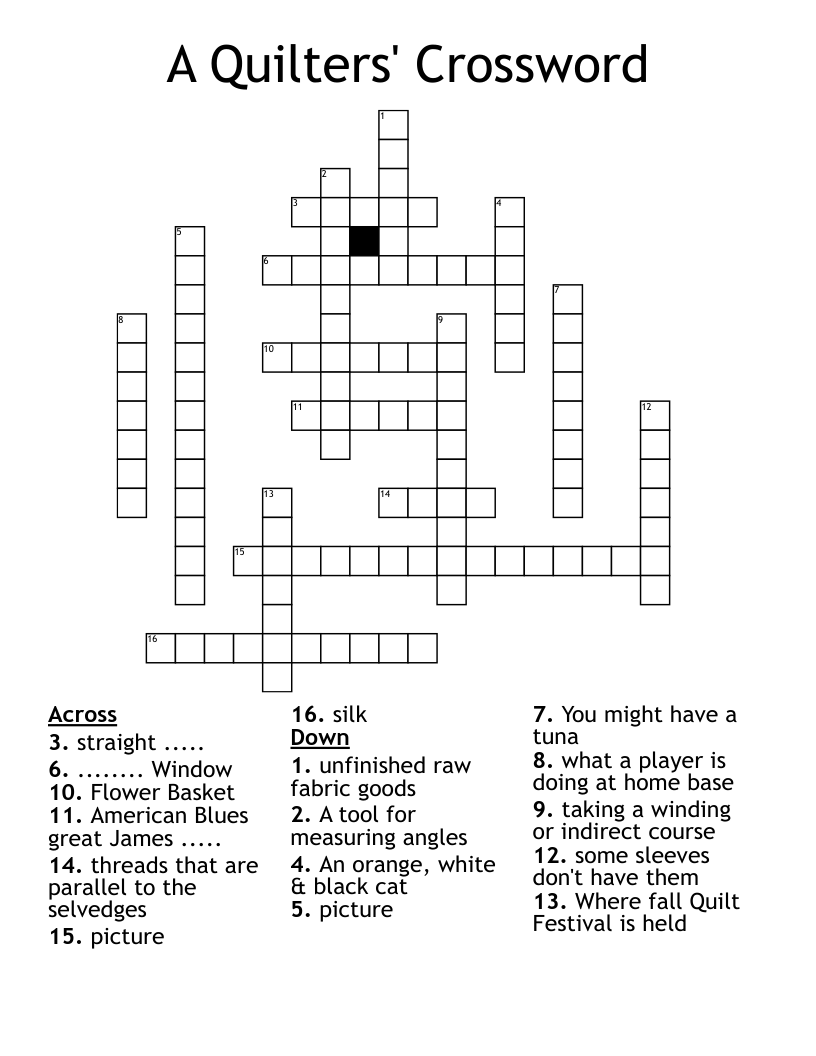 A Quilters' Crossword