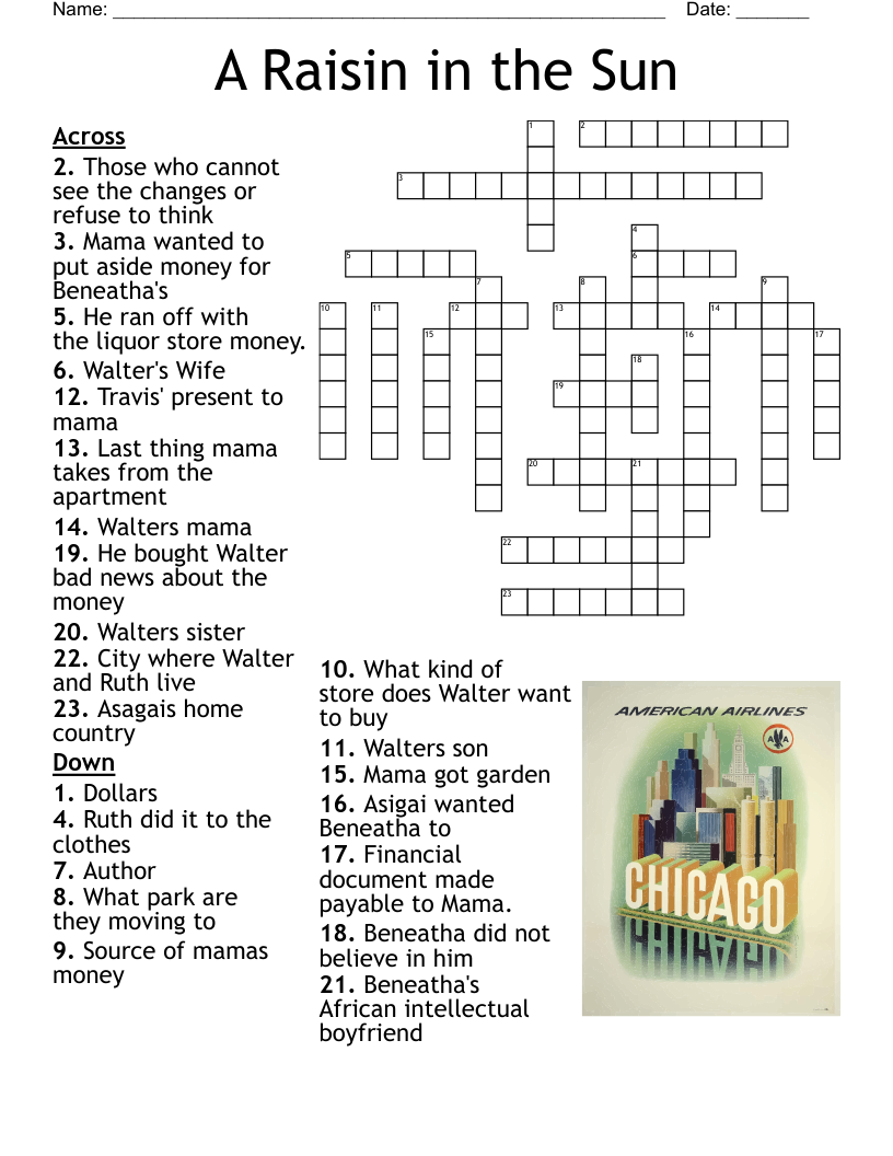 A Raisin in the Sun Crossword