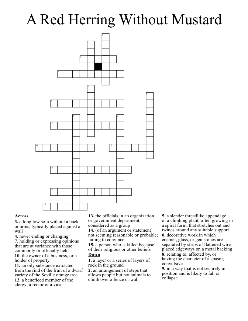 A Red Herring Without Mustard Crossword