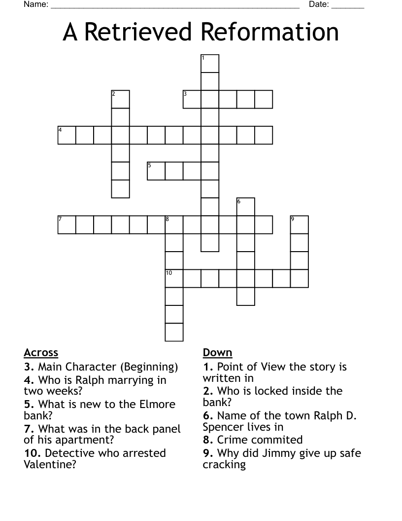 A Retrieved Reformation Crossword