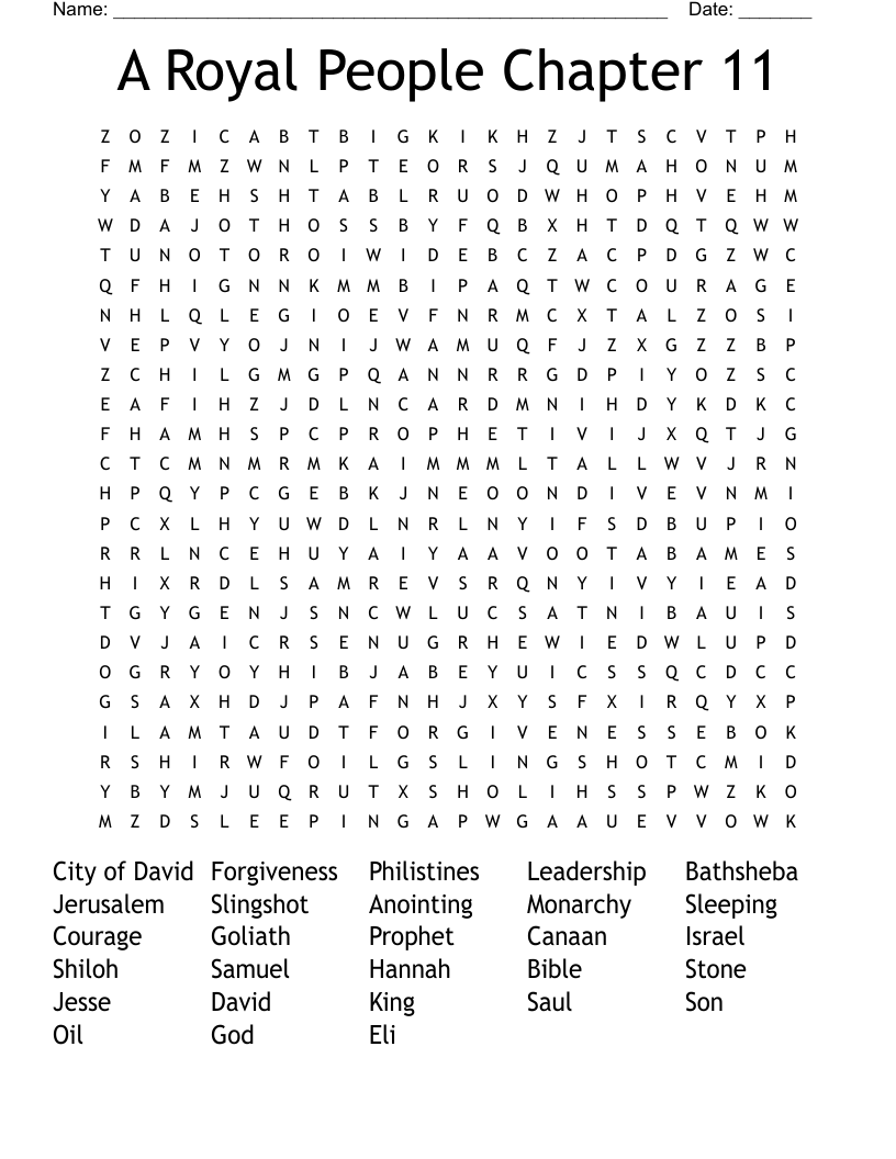 A Royal People Chapter 11 Word Search