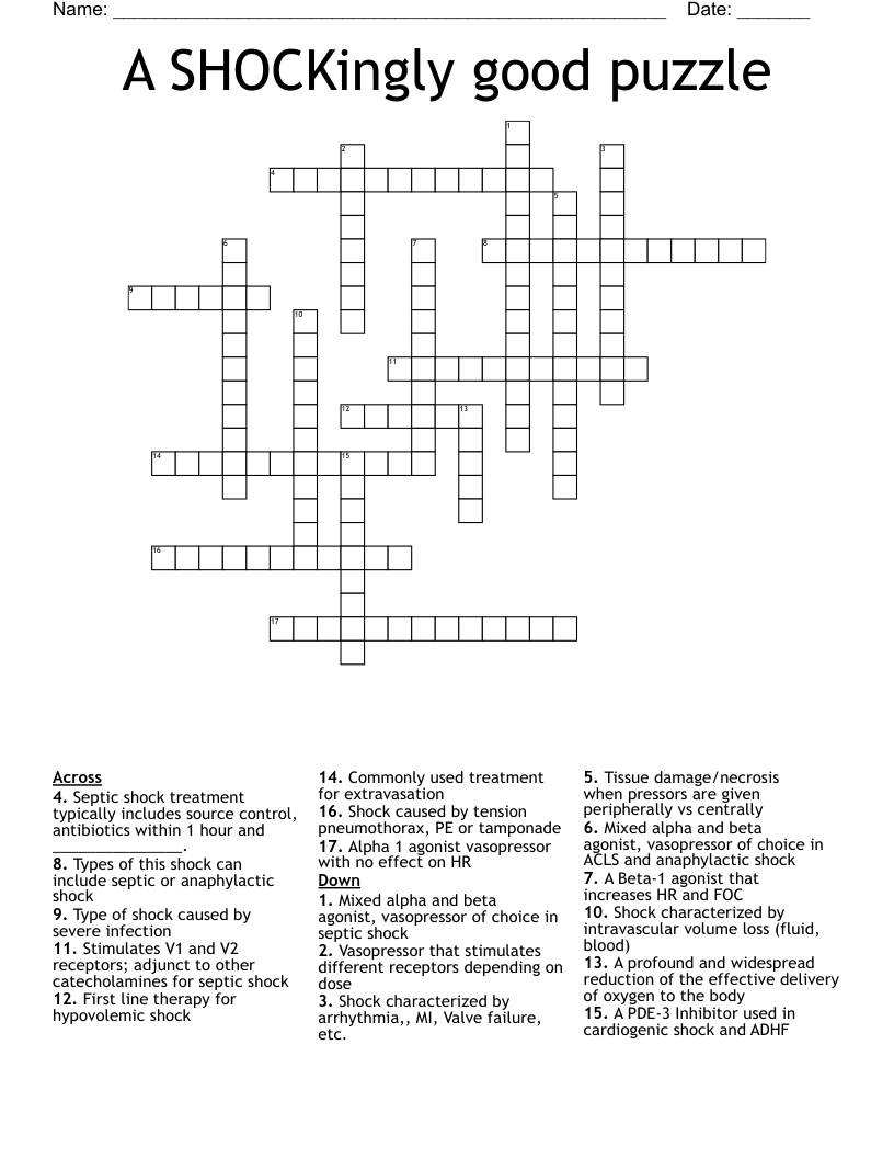 A SHOCKingly good puzzle Crossword