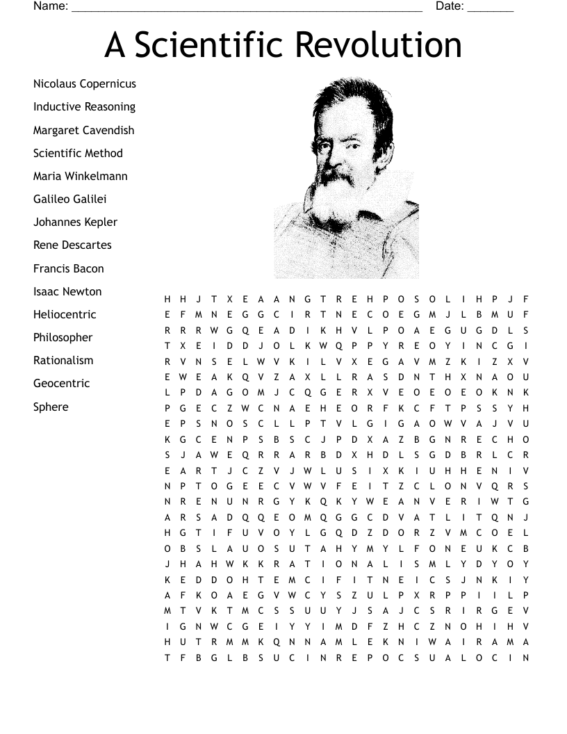 A Scientific Revolution Word Search