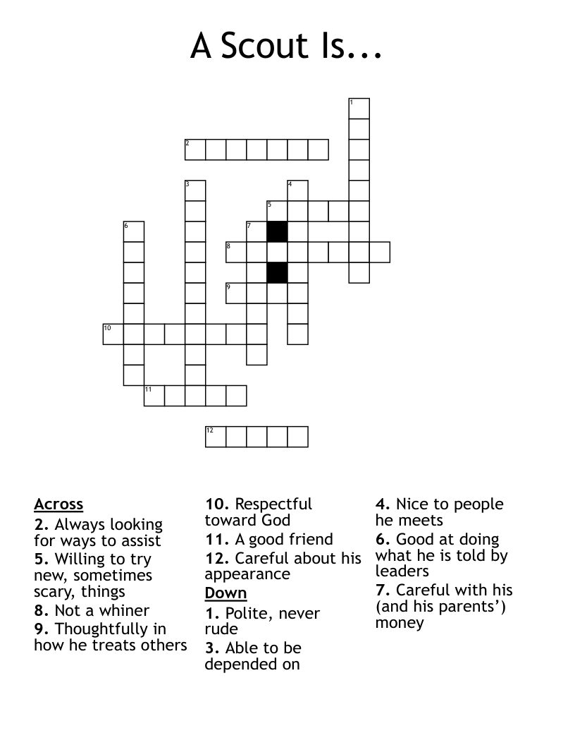 A Scout Is... Crossword