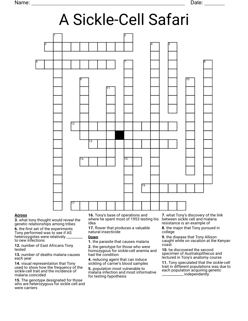 A Sickle-Cell Safari Crossword