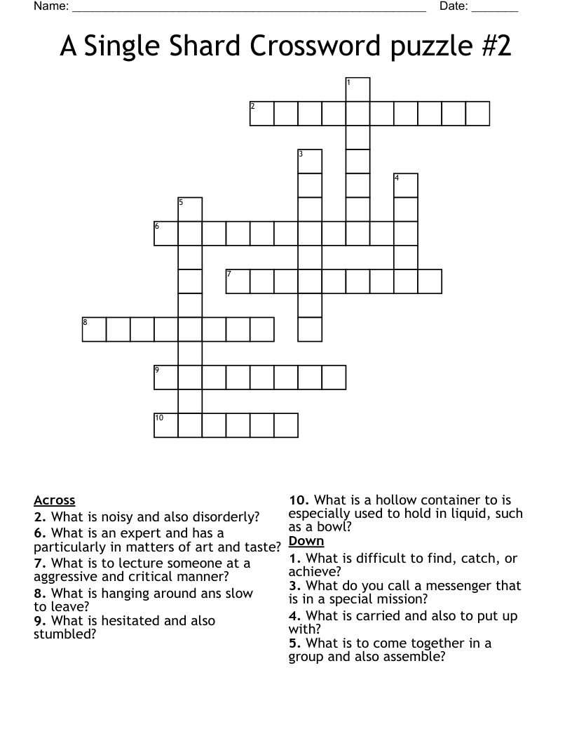 A Single Shard Crossword puzzle #2
