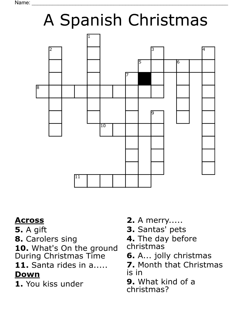 A Spanish Christmas Crossword